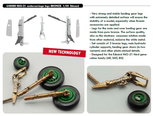 Mikoyan MiG21 Undercarrriage Legs (Bronze) (Eduard)  e648-080