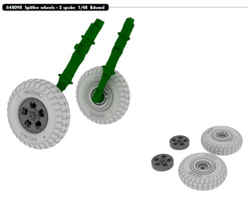 Supermarine Spitfire MKIXc Wheels - 5 spoke (Eduard)  e648-098