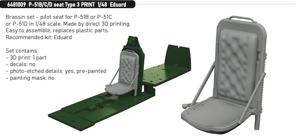 P51B/C Mustang Seat type 3 (Eduard) E6481009