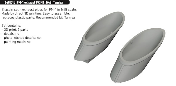 Grumman FM1 Wildcat Exhaust (Tamiya) E6481015