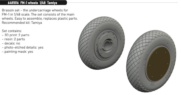 Grumman FM1 Wildcat Wheels (Tamiya) E6481016