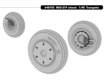Mikoyan MiG21F wheels (Trumpeter) e648103