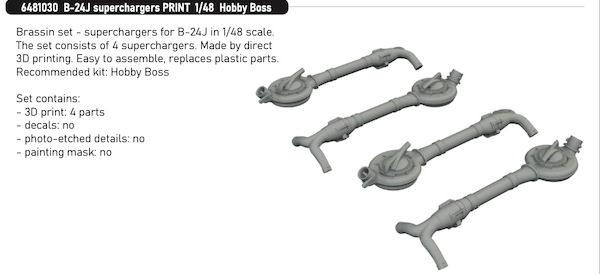 Consolidated B24J Liberator Superchargers (Hobby Boss) E6481030