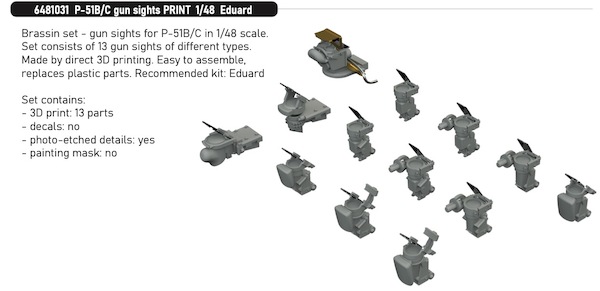 P51B/C Mustang Gun Sights (Eduard) 15x E6481031