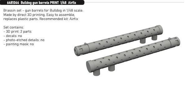 Bristol Bulldog Machine gun Barrels (Airfix) E6481044