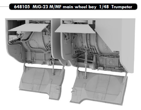 Mikoyan MiG23M/MF Flogger Main Wheel bay (Trumpeter)  E648105