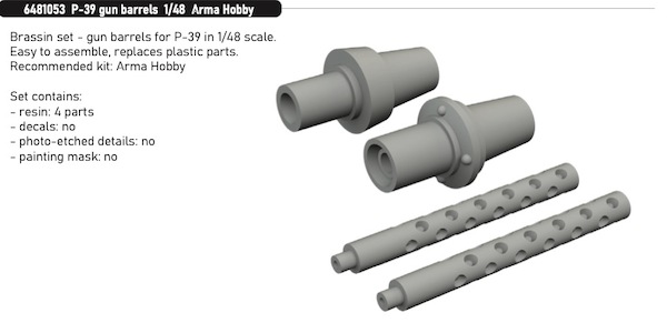 P39 Airacobra Gun barrels (Arma Hobby)  E6481053