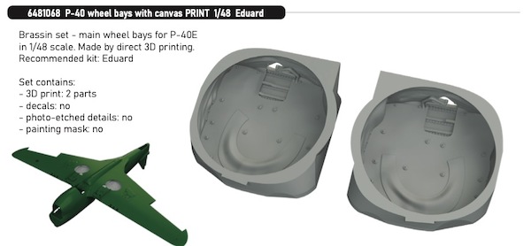 Curtiss P40E Warhawk Wheelbays with Canvas (Eduard) E6481068