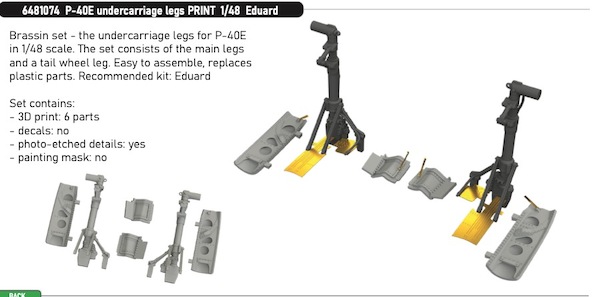 P40E Warhawk Undercarriage legs (Eduard) E6481074