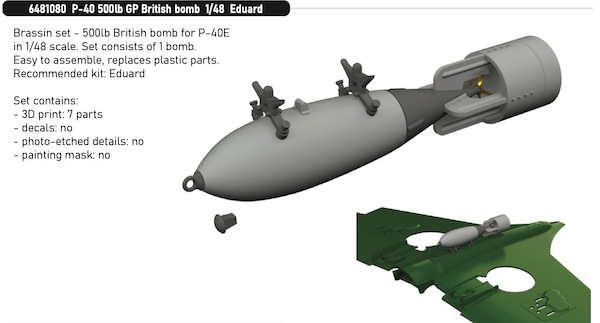 P40 500lb GP British Bomb (Eduard) E6481080