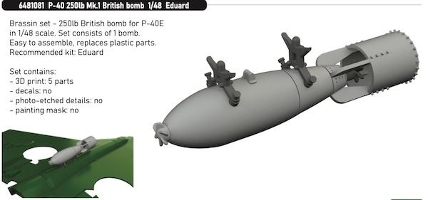 P40 250lb MK1 British Bomb (Eduard)  E6481081