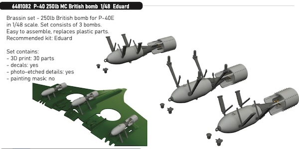 P40 250lb MC British Bombs (Eduard) E6481082