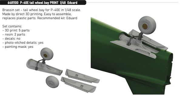 P40E Warhawk Tail Wheel bay (Eduard) E6481100