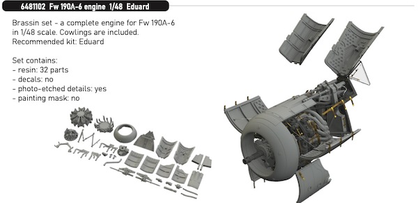 Focke Wulf FW190A-6 Engine and fuselage guns (Eduard) E6481102