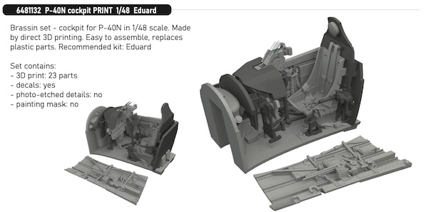 Curtiss P40N Cockpit set (Eduard)  E6481132