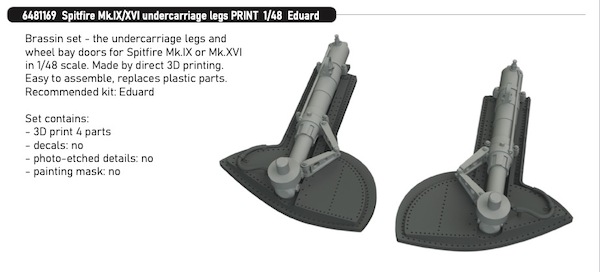 Supermarine Spitfire MKIX/XVI Undercarriage Legs (Eduard)  E6481169
