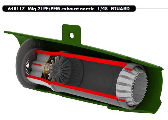 Mikoyan MiG21PF/PFM Exhaust nozzle (Eduard)  E648117