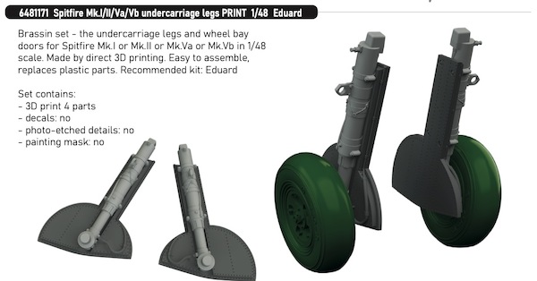 Spitfire MKI/II/Va/Vb  Undercarriage Legs (Eduard)  E6481171