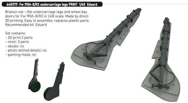 Focke Wulf FW190A-8?R2 Undercarriage Legs (Eduard) E6481179