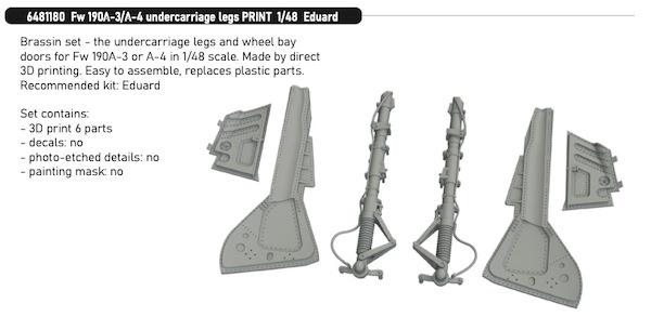 Focke Wulf FW190A-3/4  Undercarriage Legs (Eduard)  E6481180