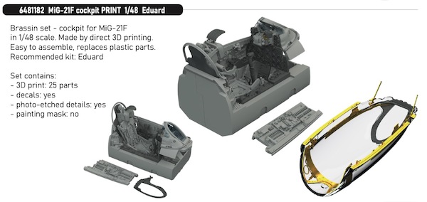 Mikoyan MiG21F Fishbed Cockpit set (Eduard) E6481182