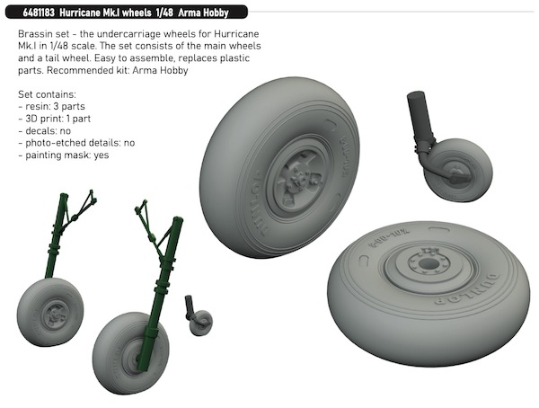 Hawker Hurricane MKI wheels (Arma Hobby)  E6481183