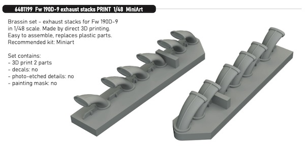 Focke Wulf FW190D-9 Exhausts (MiniArt)  E6481199