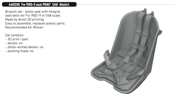 Focke Wulf FW190D-9 Seat (MiniArt)  E6481200