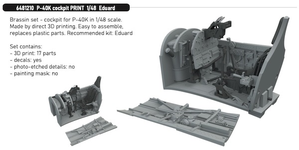 Curtiss P40K Cockpit (Eduard)  E64812130