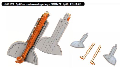 Supermarine Spitfire MKIXc undercarrige legs (bronze) and doors (Eduard)  e648124