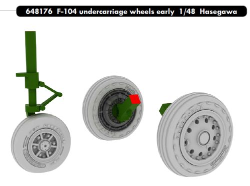F104 Starfighter Undercarriage wheels - early- (Hasegawa/Eduard)  E648176