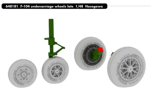 F104 Starfighter Undercarriage wheels - Late- (Hasegawa/Eduard)  E648181