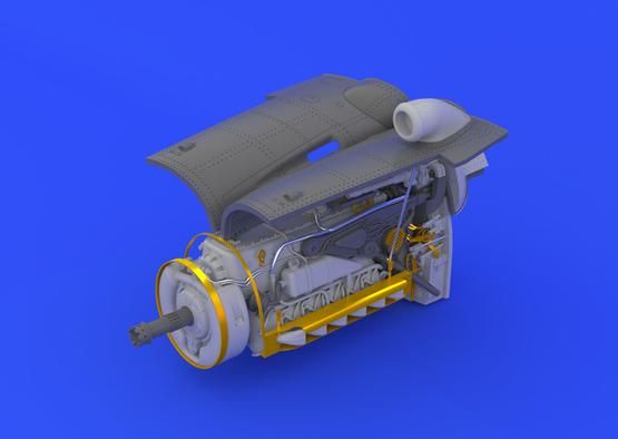 Messerschmitt BF109G-6 engine and fuselage guns (Eduard) E648250