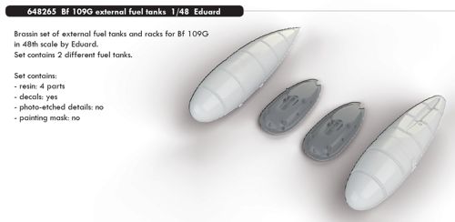 Messerschmitt BF109G-5/6 External Fuel tanks (Eduard)  E648265