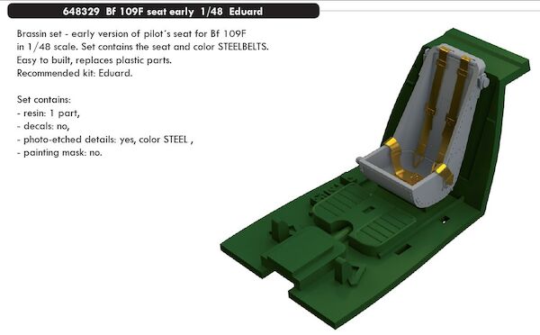 Messerschmitt BF109F-4 seat (Early) (Eduard)  E648329