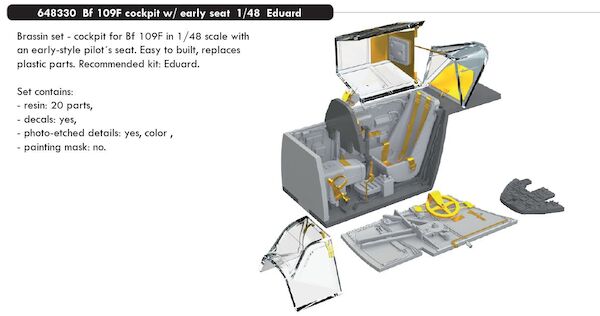 Messerschmitt BF109F cockpit with early seat (Eduard) E648330