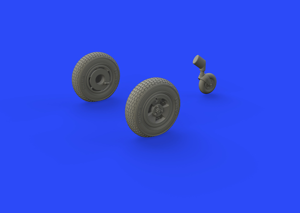 Spitfire MKXIV Wheels 3 spoke, Patterened (Airfix)  E648469