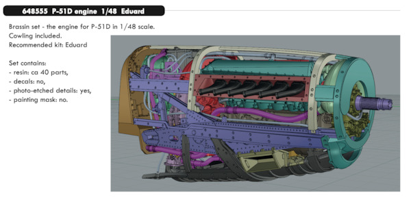 P51D Mustang Engine (Eduard)  E648555