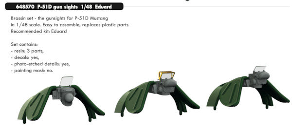P51D Mustang Gun Sights (3) (Eduard)  E648570