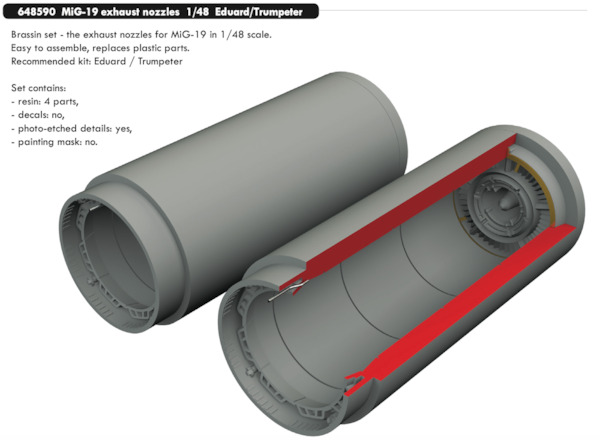 MiG19 Exhausts (Trumpeter/Eduard) E648590