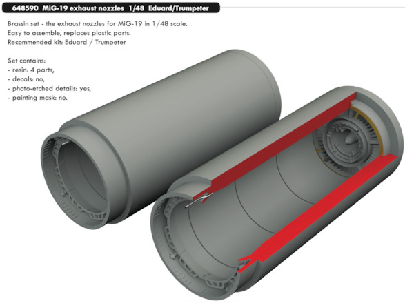 MiG19 Exhausts (Trumpeter/Eduard)  E648590