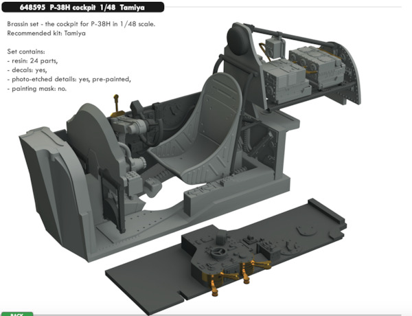 Lockheed P38H Lightning Cockpit set (Tamiya)  E648595