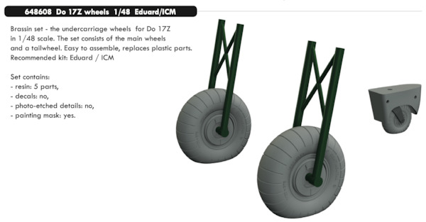 Dornier Do17Z-2 Wheels (Eduard, ICM)  E648608