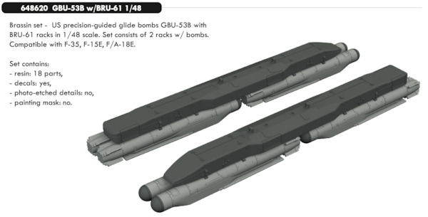 GBU53B Bombs with BRU-81 Rack for F15E, F35 and F/A18E/F (2 sets)  E648620