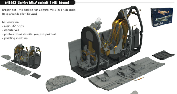 Supermarine Spitfire MKV Cockpit set (Eduard) E648663