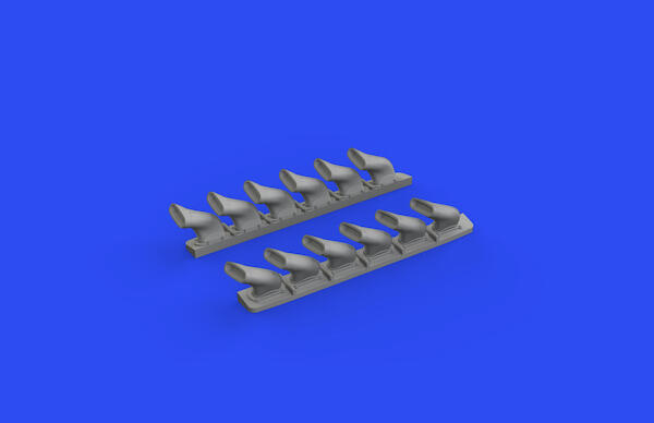 Supermarine Spitfire MKV Six Stack exhaust - Fishtail- (Eduard) E648669
