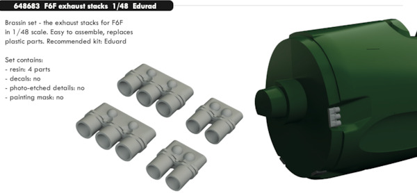 F6F Hellcat exhaust stacks (Eduard) E648686