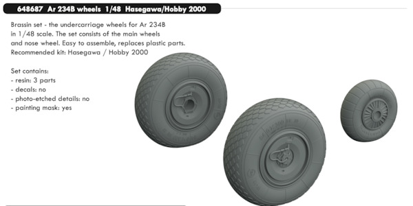 Arado AR234B Wheels (Hasegawa/Hobby 2000)  E648687
