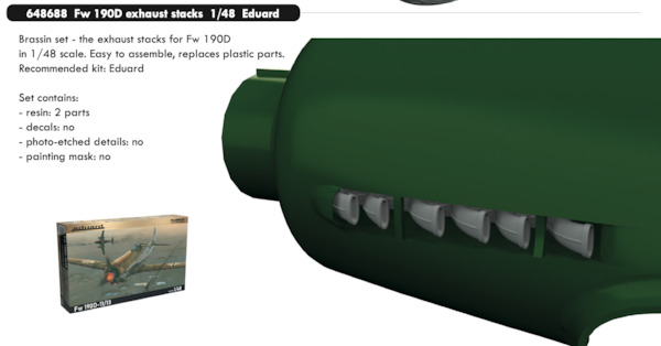 Focke Wulf FW190D exhaust stacks (Eduard) E648688
