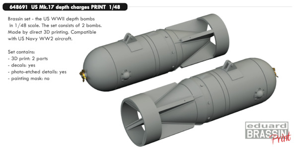 US MK17 depth Charges (2x) E648691